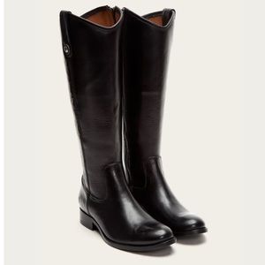 NEW FRYE Melissa Inside Zip Riding Leather Boots 6B Black $348